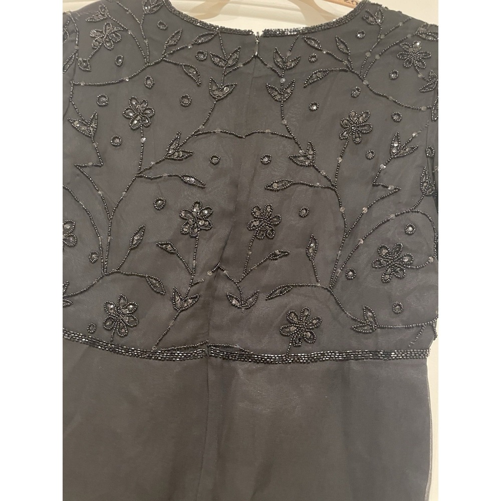 Vintage Allure Silk Beaded Dress Womens Size Large Black - Picture 6 of 10